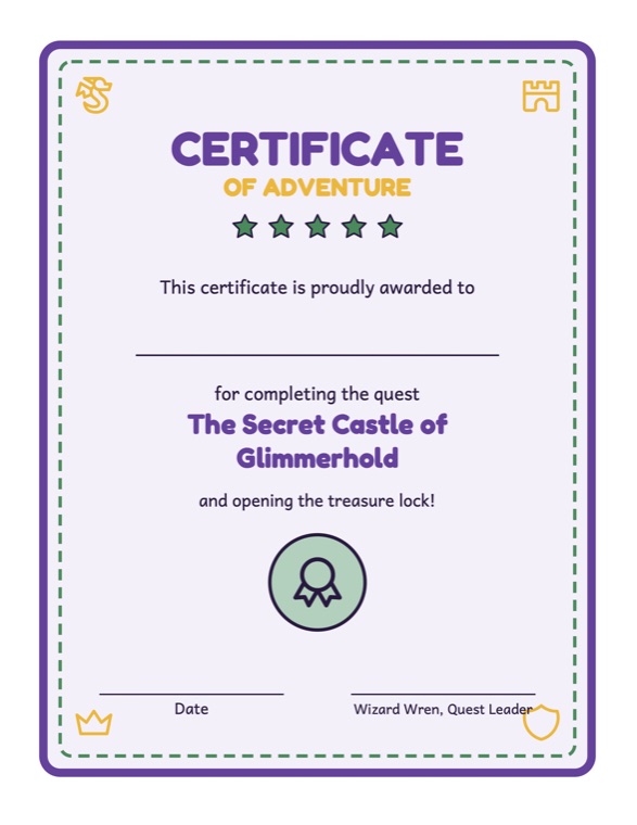 Certificate of adventure