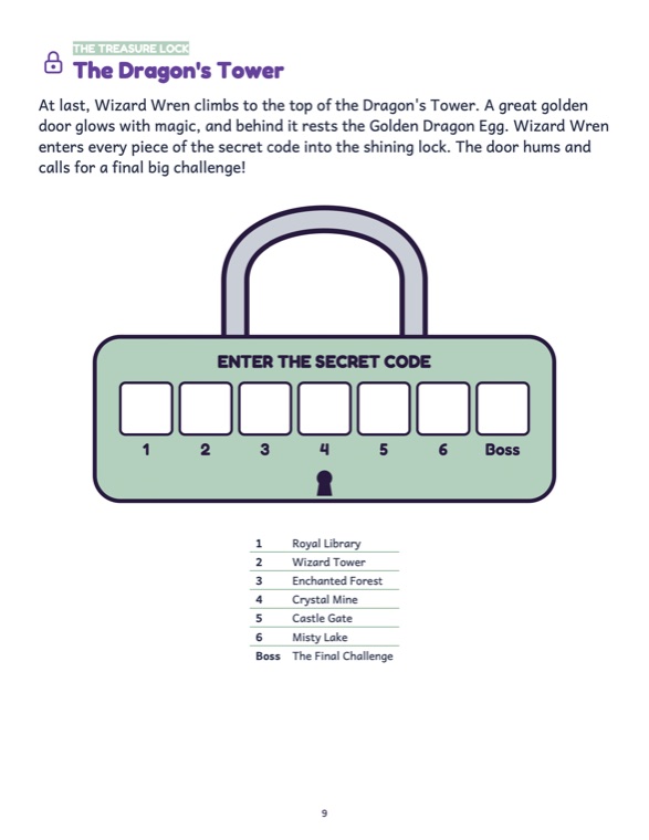 The treasure lock · every code piece opens it